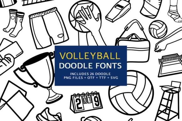 Dynamic Volleyball Doodle Font for Energetic Designs